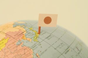 A Globe with Japan Flag